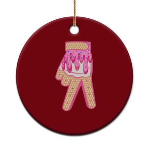 Pink Ice Cream Baseball Glove Sprinkles Drip Ceramic Ornament Funny V Sign TS02 1pc Red Print Your Wear