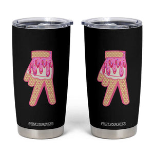 Pink Ice Cream Baseball Glove Sprinkles Drip Tumbler Cup Funny V Sign TS02 Black Print Your Wear