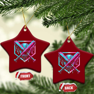 Baseball Drip Ice Cream Dripping Ceramic Ornament TS02 Print Your Wear
