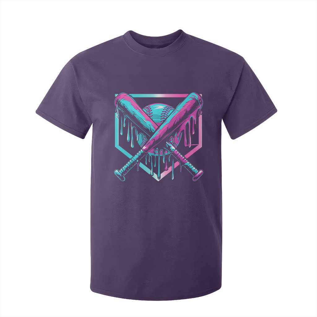 Baseball Drip Ice Cream Dripping T Shirt For Kid TS02 Purple Print Your Wear