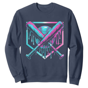 Baseball Drip Ice Cream Dripping Sweatshirt TS02 Navy Print Your Wear