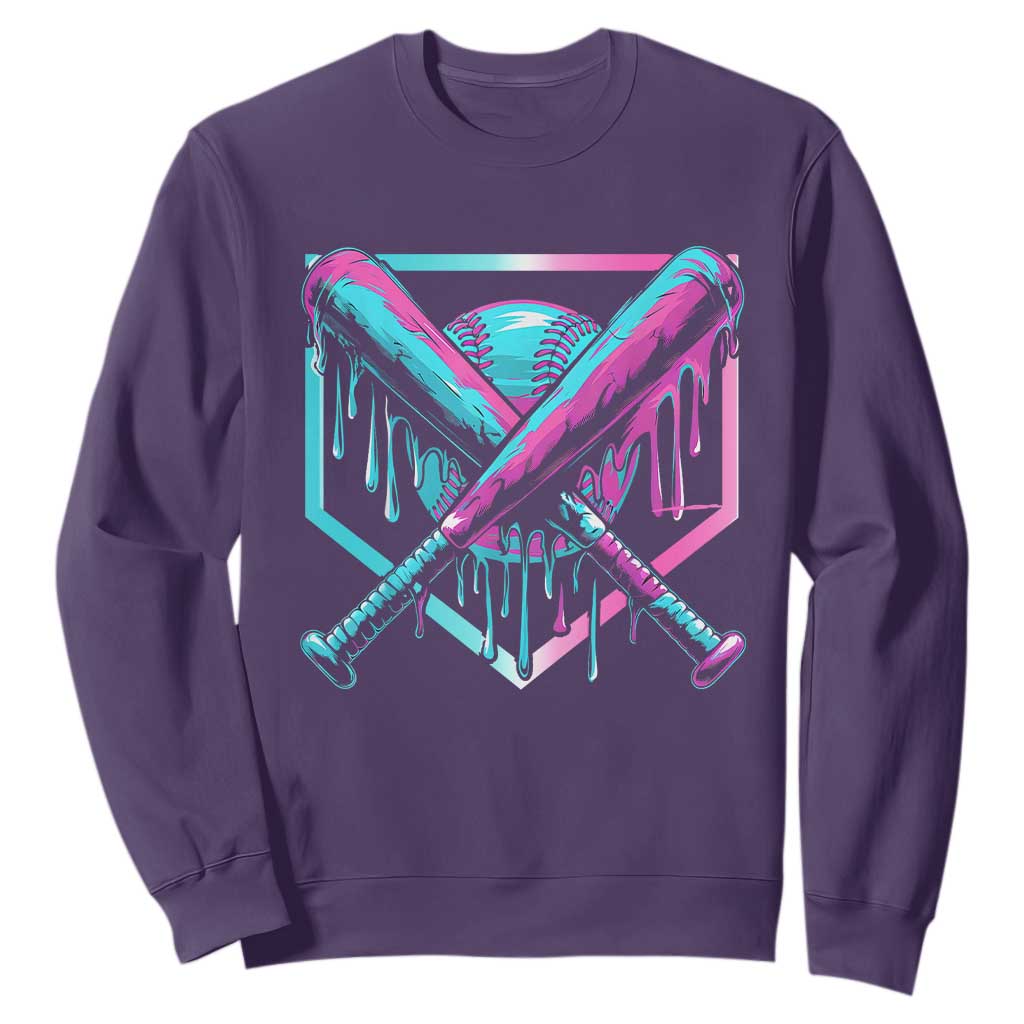 Baseball Drip Ice Cream Dripping Sweatshirt TS02 Purple Print Your Wear