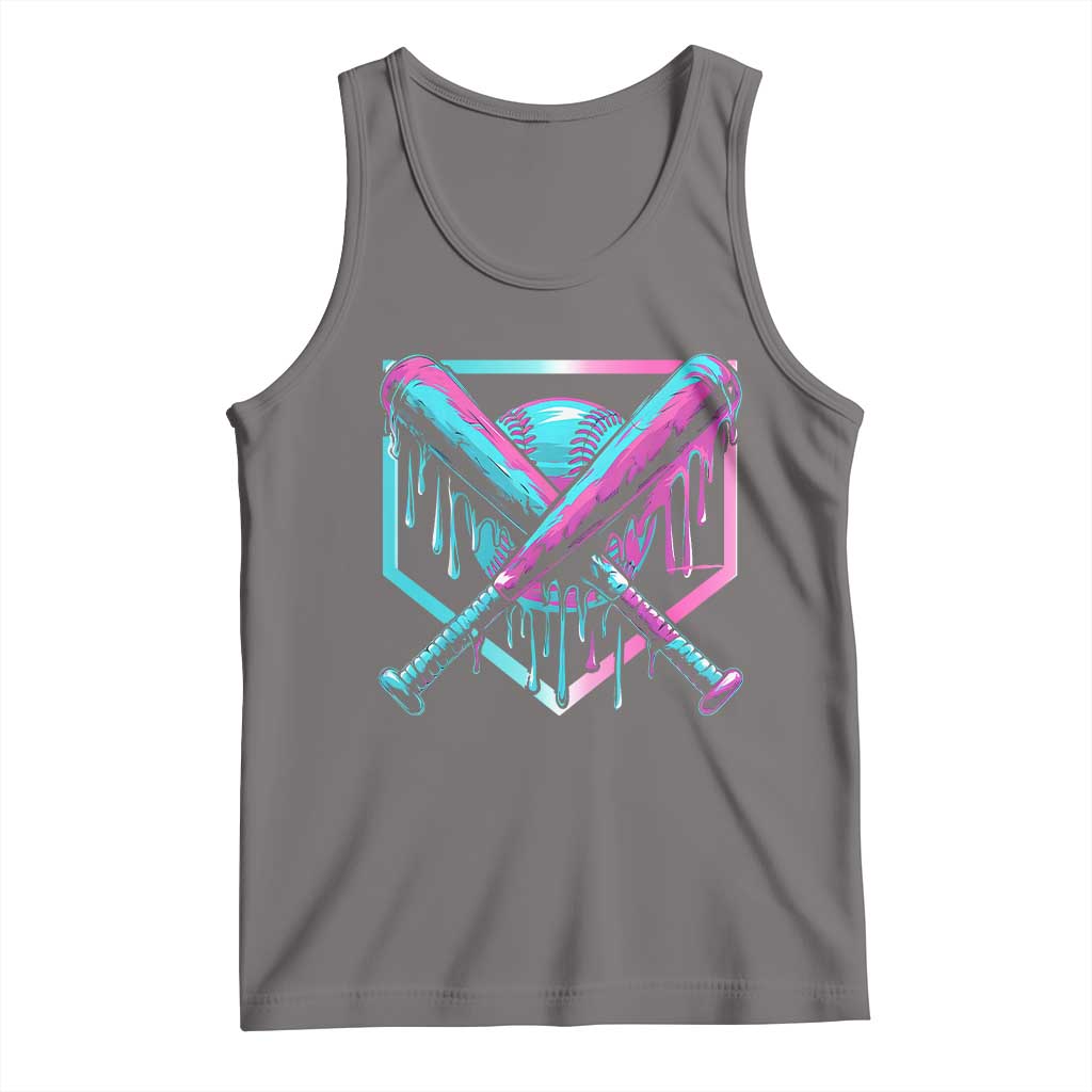 Baseball Drip Ice Cream Dripping Tank Top TS02 Deep Heather Print Your Wear