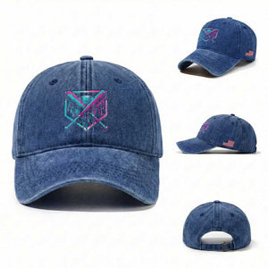 Baseball Drip Ice Cream Dripping Washed Cotton Baseball Cap TS02 Washed Cap Universal Fit Royal Blue Print Your Wear