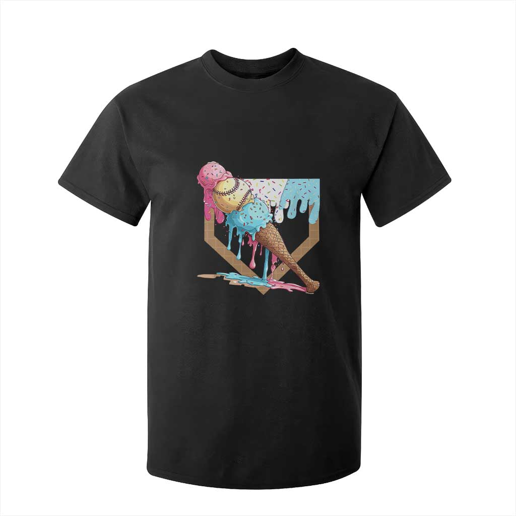 Baseball Home Ice Cream Dripping T Shirt For Kid TS02 Black Print Your Wear