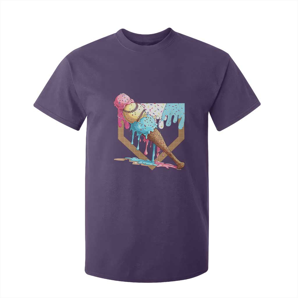 Baseball Home Ice Cream Dripping T Shirt For Kid TS02 Purple Print Your Wear