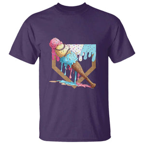Baseball Home Ice Cream Dripping T Shirt TS02 Purple Print Your Wear