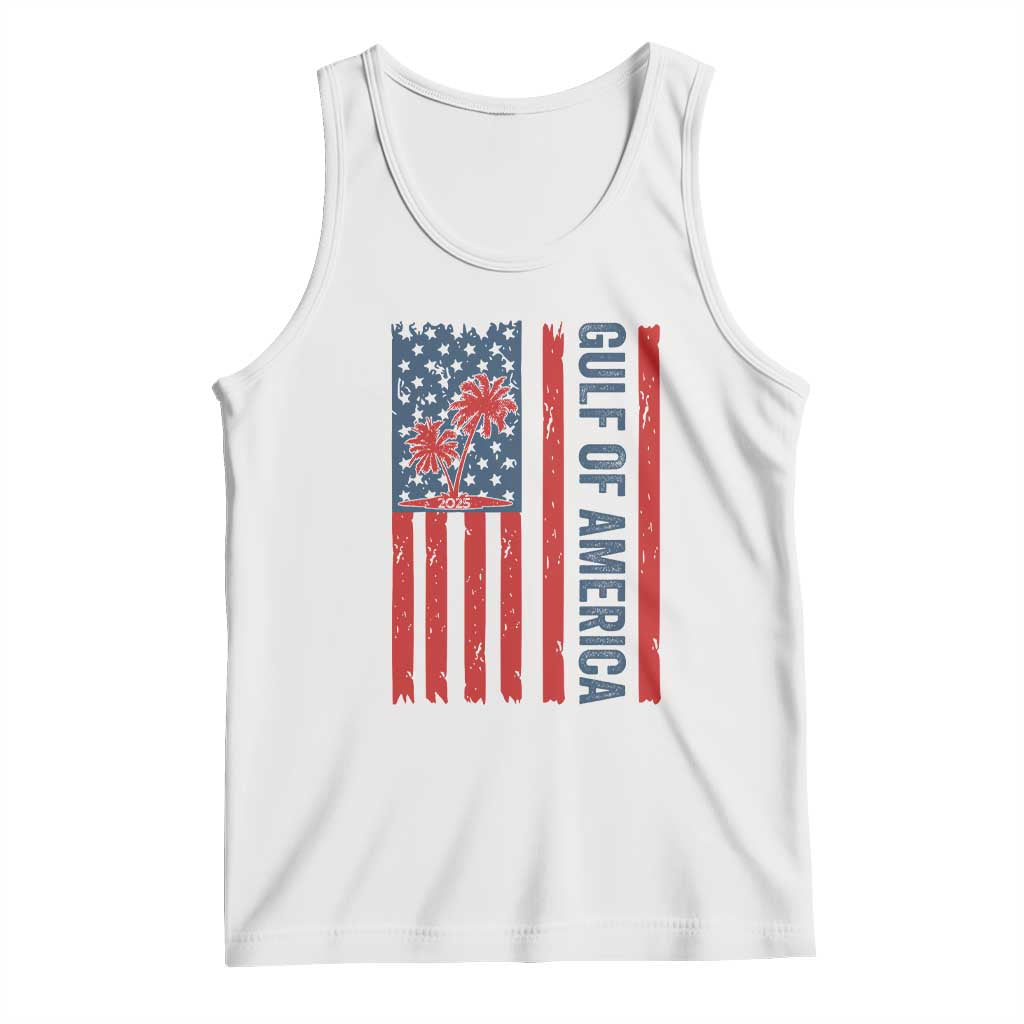 Funny Gulf Of US America Est 2025 Tank Top USA American Flag TS02 White Print Your Wear