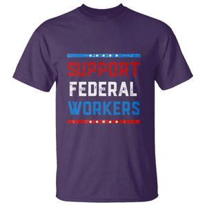 Support Federal Workers T Shirt Patriotic Protect Defend Employee Solidarity TS02 Purple Print Your Wear
