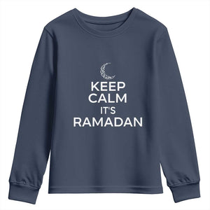 Keep Calm It's Ramadan Youth Sweatshirt Kareem Eid Mubarek Islamic Muslims TS02 Navy Print Your Wear
