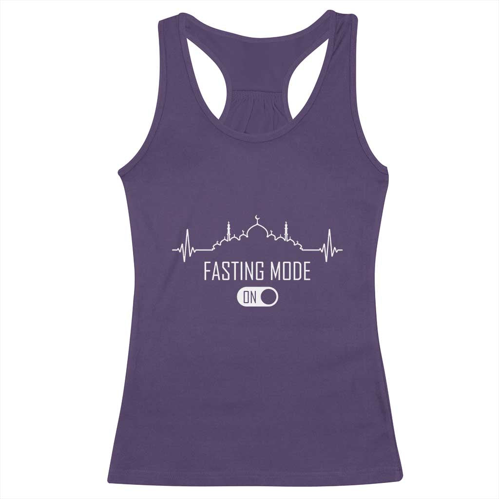 Happy Ramadan Islamic Racerback Tank Top Fasting Mode Is On Muslim TS02 Purple Print Your Wear