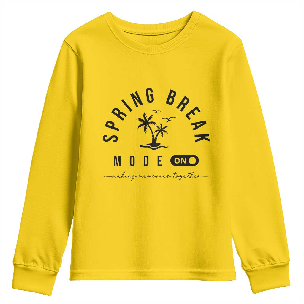 Spring Vacation Break 2025 Youth Sweatshirt Mode On Party Ready Beach Vibes TS02 Daisy Print Your Wear