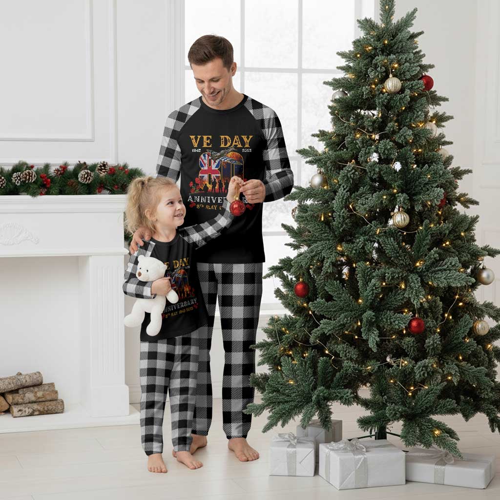 VE Day 80th Anniversary Plaid Pajama Set 2025 Celebration Union Flag WWII Remembrance TS02 White Plaid Print Your Wear