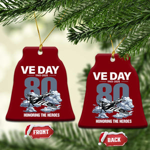 VE Day 80th Anniversary Ceramic Ornament 2025 Celebration WWII Remembrance Retro TS02 Print Your Wear