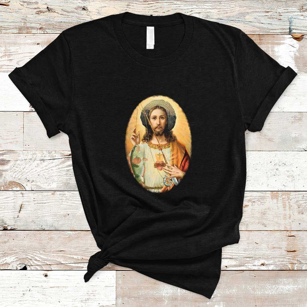 Funny Fishing T Shirt Funny Jesus Gone Fishing Jesus Relaxing Funny Fishing Gifts For Men Women Fisherman TS02 Black Print Your Wear