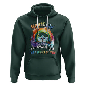 God's Promise Hoodie Rainbow A Promise Of God Not A Symbol Of Pride TS02 Dark Forest Green Printyourwear