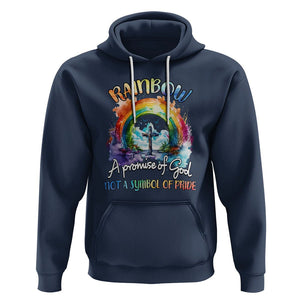 God's Promise Hoodie Rainbow A Promise Of God Not A Symbol Of Pride TS02 Navy Printyourwear