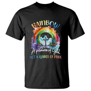 God's Promise T Shirt Rainbow A Promise Of God Not A Symbol Of Pride TS02 Black Printyourwear