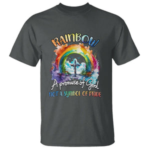 God's Promise T Shirt Rainbow A Promise Of God Not A Symbol Of Pride TS02 Dark Heather Printyourwear