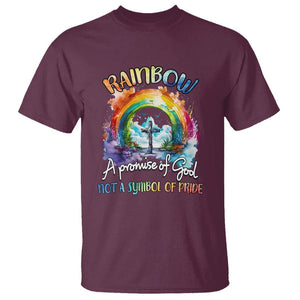 God's Promise T Shirt Rainbow A Promise Of God Not A Symbol Of Pride TS02 Maroon Printyourwear