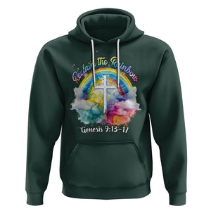 God's Promise Hoodie Reclaim The Rainbow Genesis 9:13-17 TS02 Dark Forest Green Printyourwear