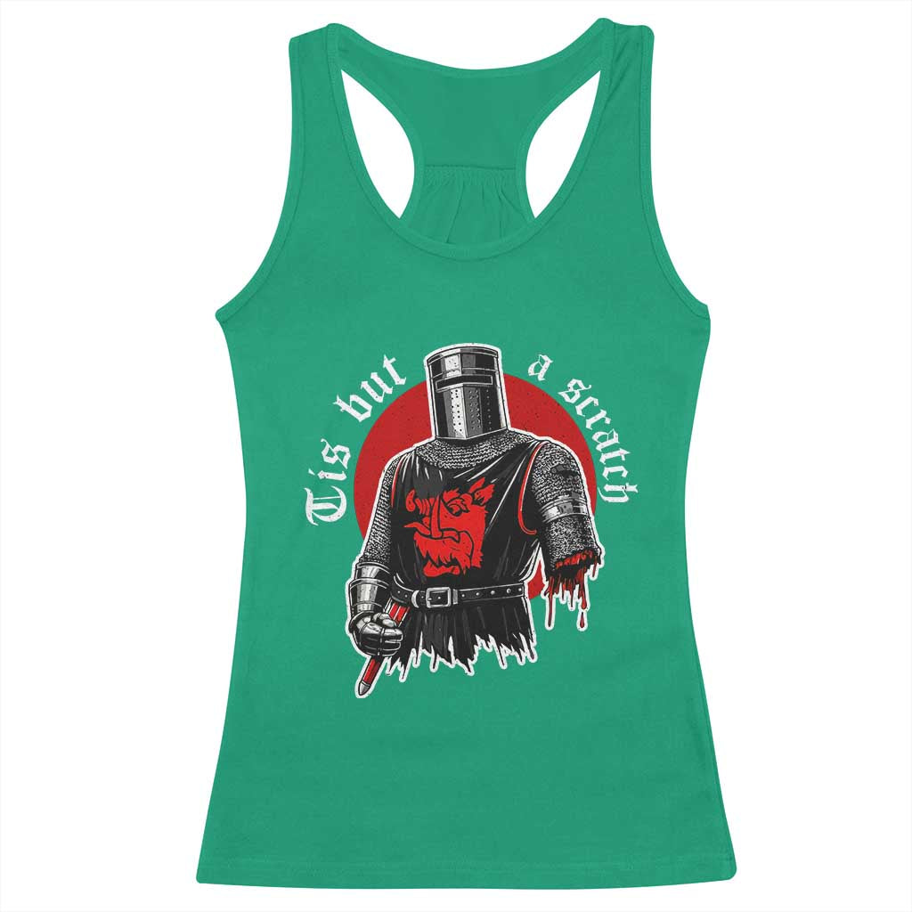 Funny One Arm Knight Medieval Racerback Tank Top Tis But A Scratch Classic Dark Humor Parody TS02 Irish Green Print Your Wear