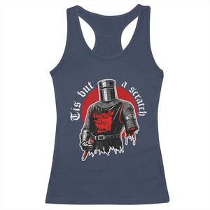 Funny One Arm Knight Medieval Racerback Tank Top Tis But A Scratch Classic Dark Humor Parody TS02 Navy Print Your Wear