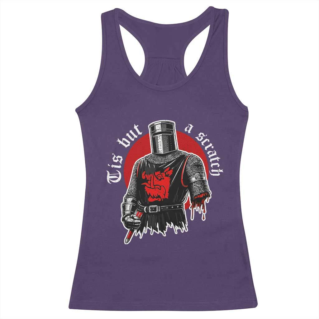 Funny One Arm Knight Medieval Racerback Tank Top Tis But A Scratch Classic Dark Humor Parody TS02 Purple Print Your Wear