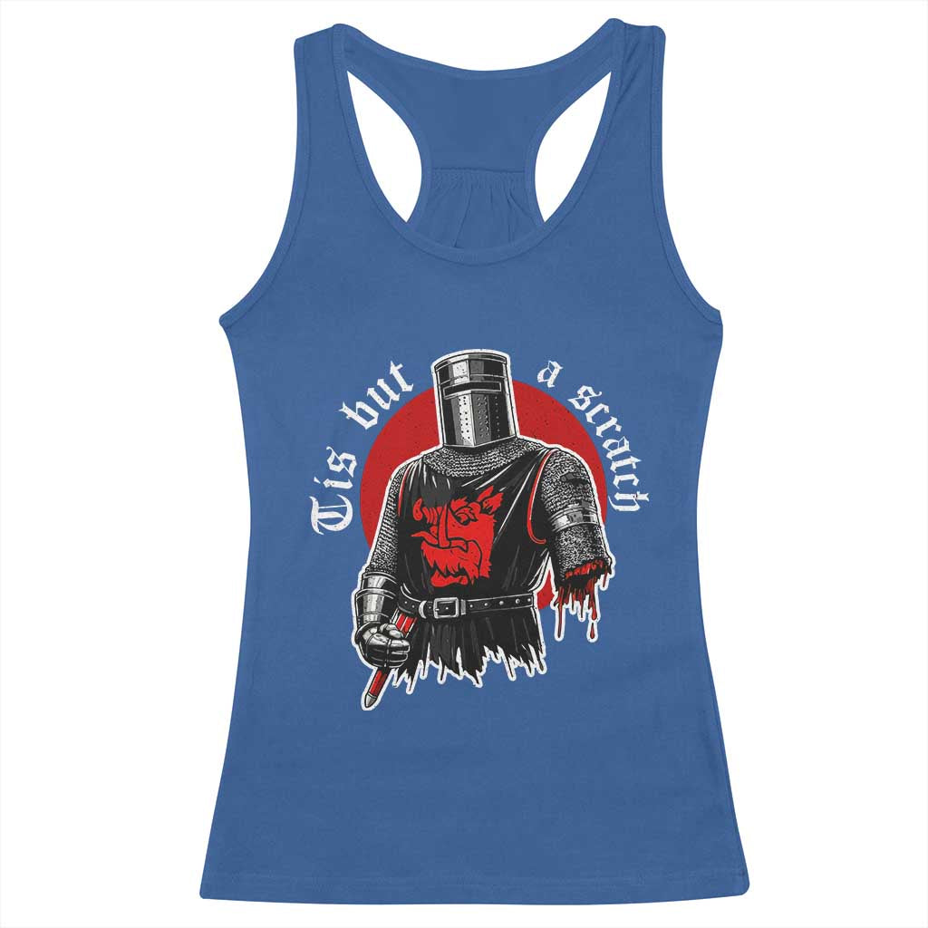 Funny One Arm Knight Medieval Racerback Tank Top Tis But A Scratch Classic Dark Humor Parody TS02 Royal Blue Print Your Wear