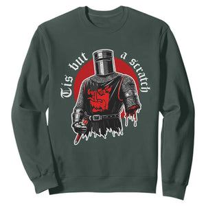 Funny One Arm Knight Medieval Sweatshirt Tis But A Scratch Classic Dark Humor Parody TS02 Dark Forest Green Print Your Wear