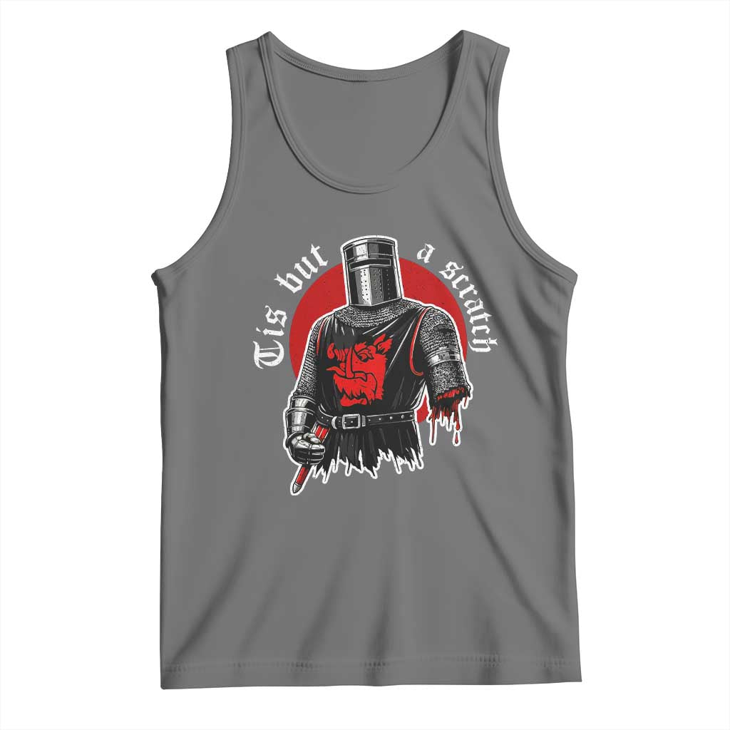 Funny One Arm Knight Medieval Tank Top Tis But A Scratch Classic Dark Humor Parody TS02 Black Heather Print Your Wear