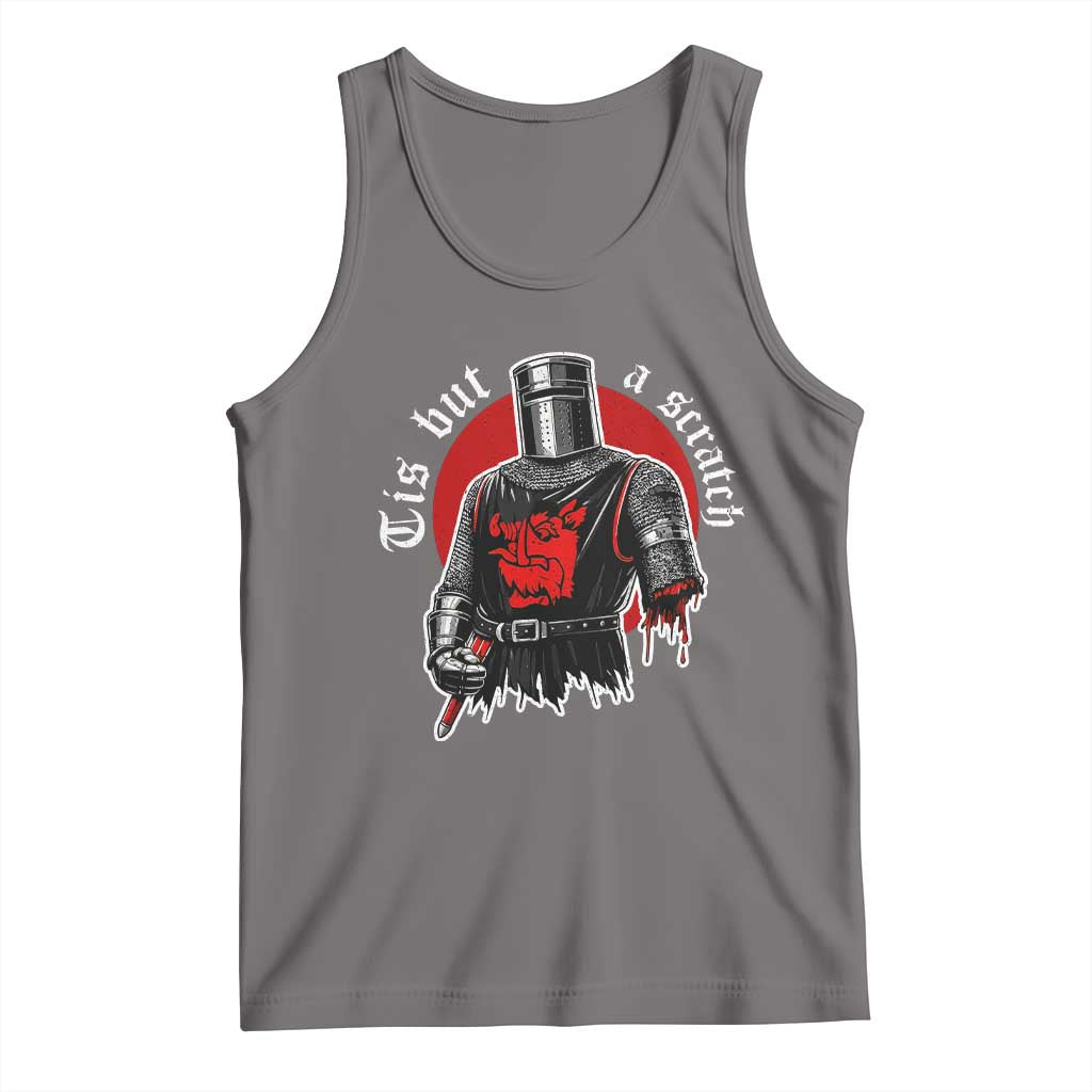 Funny One Arm Knight Medieval Tank Top Tis But A Scratch Classic Dark Humor Parody TS02 Deep Heather Print Your Wear