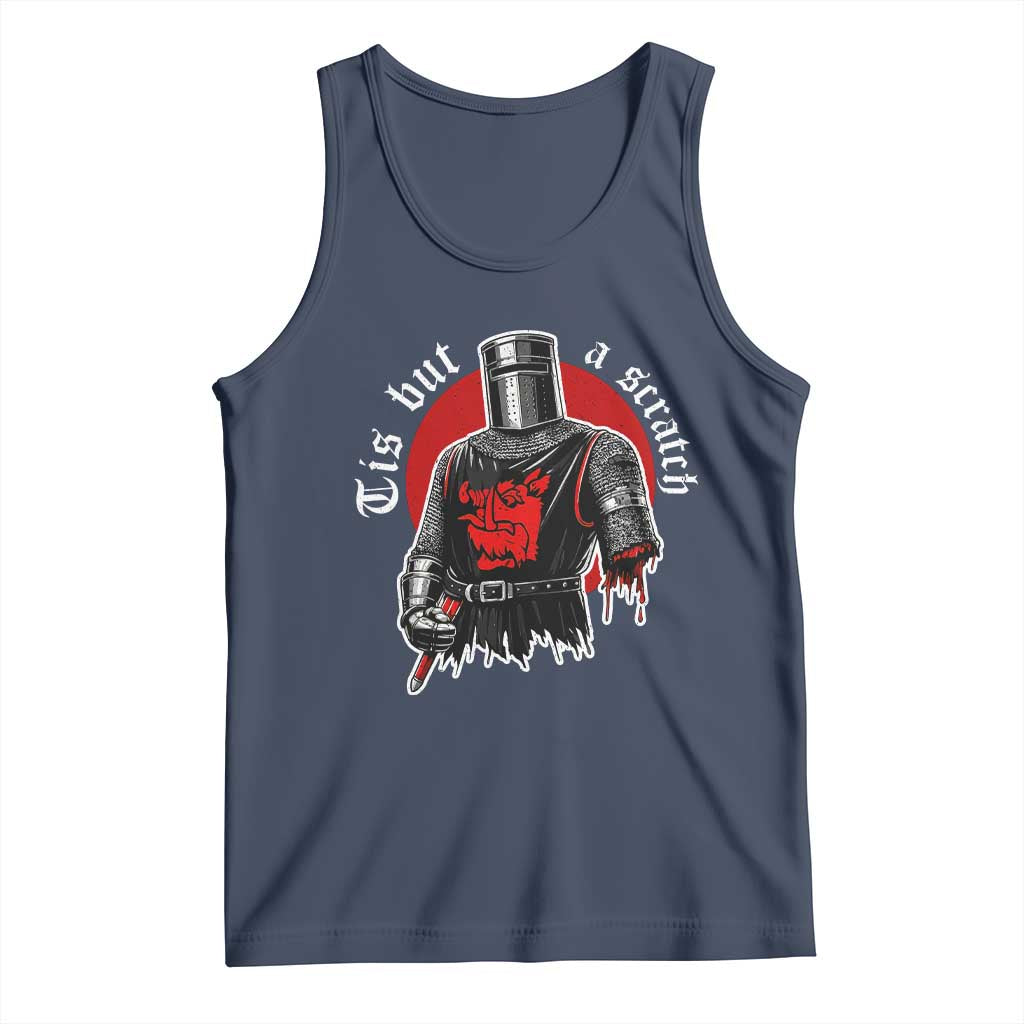 Funny One Arm Knight Medieval Tank Top Tis But A Scratch Classic Dark Humor Parody TS02 Navy Print Your Wear