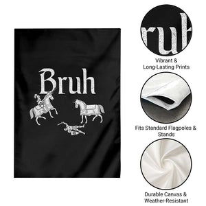 Funny Bruh Medieval Jousting Fallen Knight Graphic Garden Flag Sarcastic Renaissance Faire Meme TS02 Print Your Wear