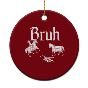 Funny Bruh Medieval Jousting Fallen Knight Graphic Ceramic Ornament Sarcastic Renaissance Faire Meme TS02 1pc Red Print Your Wear