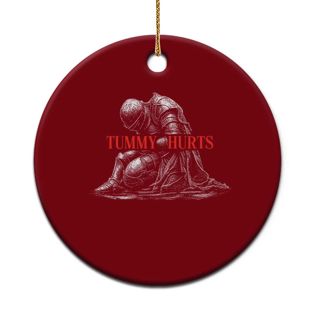Funny Tummy Hurts Knight Graphic Ceramic Ornament Warrior Medieval Sarcastic Dark Fantasy Slumped Renaissance Meme TS02 1pc Red Print Your Wear