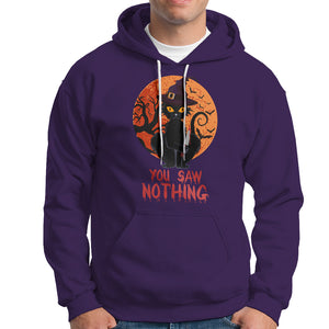 Halloween Black Cat Hoodie You Saw Nothing Funny Cat Witch TS02 Printyourwear