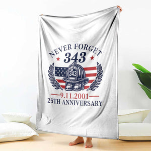 Firefighter Memorial Never Forget 343 Throw Blanket 25th Anniversary Patriotic Honor 9 11 Tribute TS02 Print Your Wear