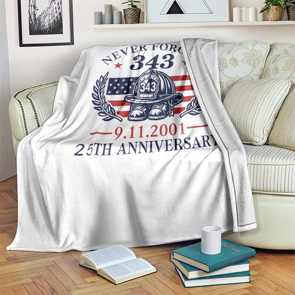 Firefighter Memorial Never Forget 343 Throw Blanket 25th Anniversary Patriotic Honor 9 11 Tribute TS02 Print Your Wear