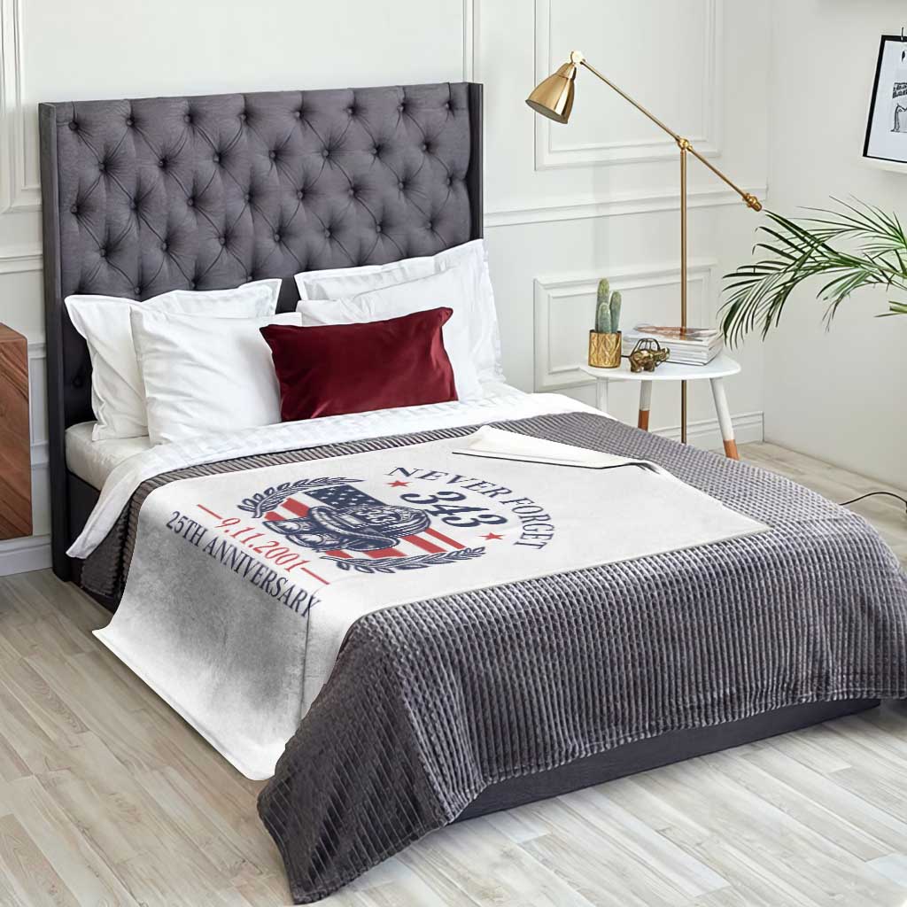 Firefighter Memorial Never Forget 343 Throw Blanket 25th Anniversary Patriotic Honor 9 11 Tribute TS02 Print Your Wear