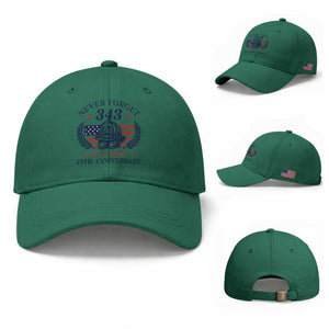 Firefighter Memorial Never Forget 343 Baseball Cap 25th Anniversary Patriotic Honor 9 11 Tribute TS02 Baseball Cap Universal Fit Irish Green Print Your Wear