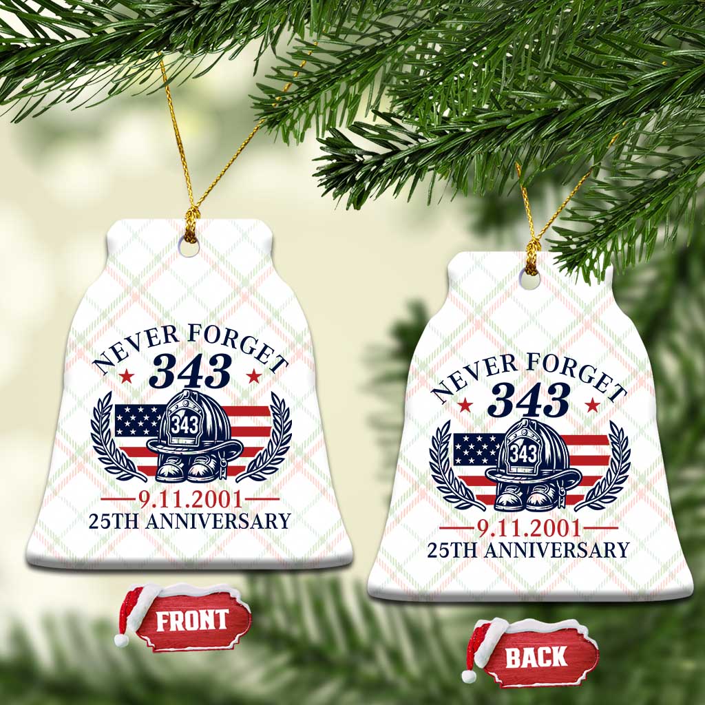 Firefighter Memorial Never Forget 343 Ceramic Ornament 25th Anniversary Patriotic Honor 9 11 Tribute TS02 Print Your Wear