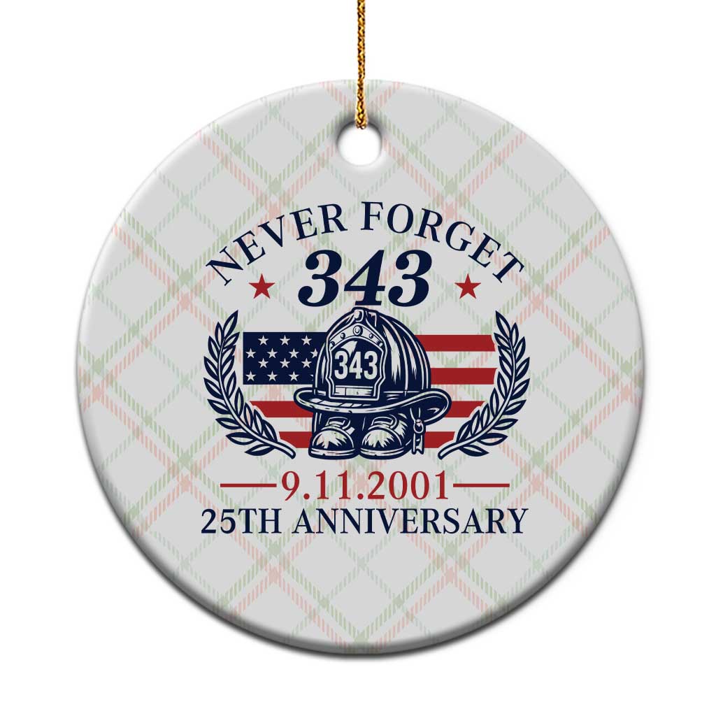 Firefighter Memorial Never Forget 343 Ceramic Ornament 25th Anniversary Patriotic Honor 9 11 Tribute TS02 1pc Christmas Plaid Print Your Wear