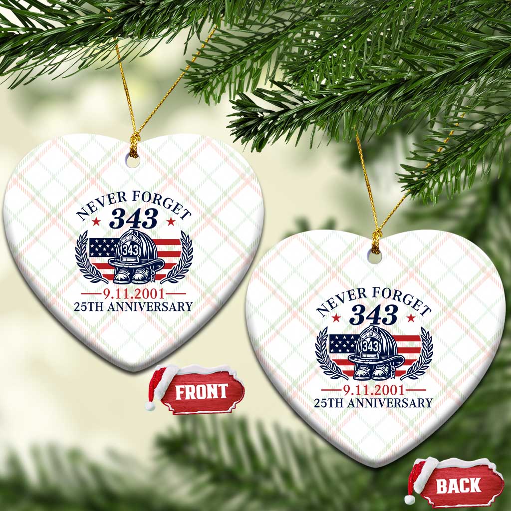 Firefighter Memorial Never Forget 343 Ceramic Ornament 25th Anniversary Patriotic Honor 9 11 Tribute TS02 Print Your Wear