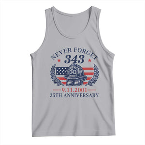 Firefighter Memorial Never Forget 343 Tank Top 25th Anniversary Patriotic Honor 9 11 Tribute TS02 Athletic Heather Print Your Wear