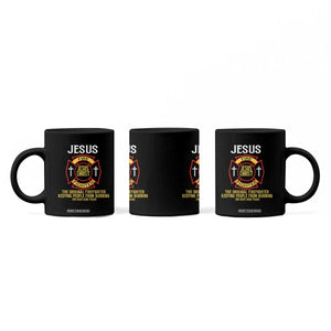 Jesus The Original Firefighter Christian Faith Coffee Mug Keeping People From Burning First Responder TS02 Print Your Wear