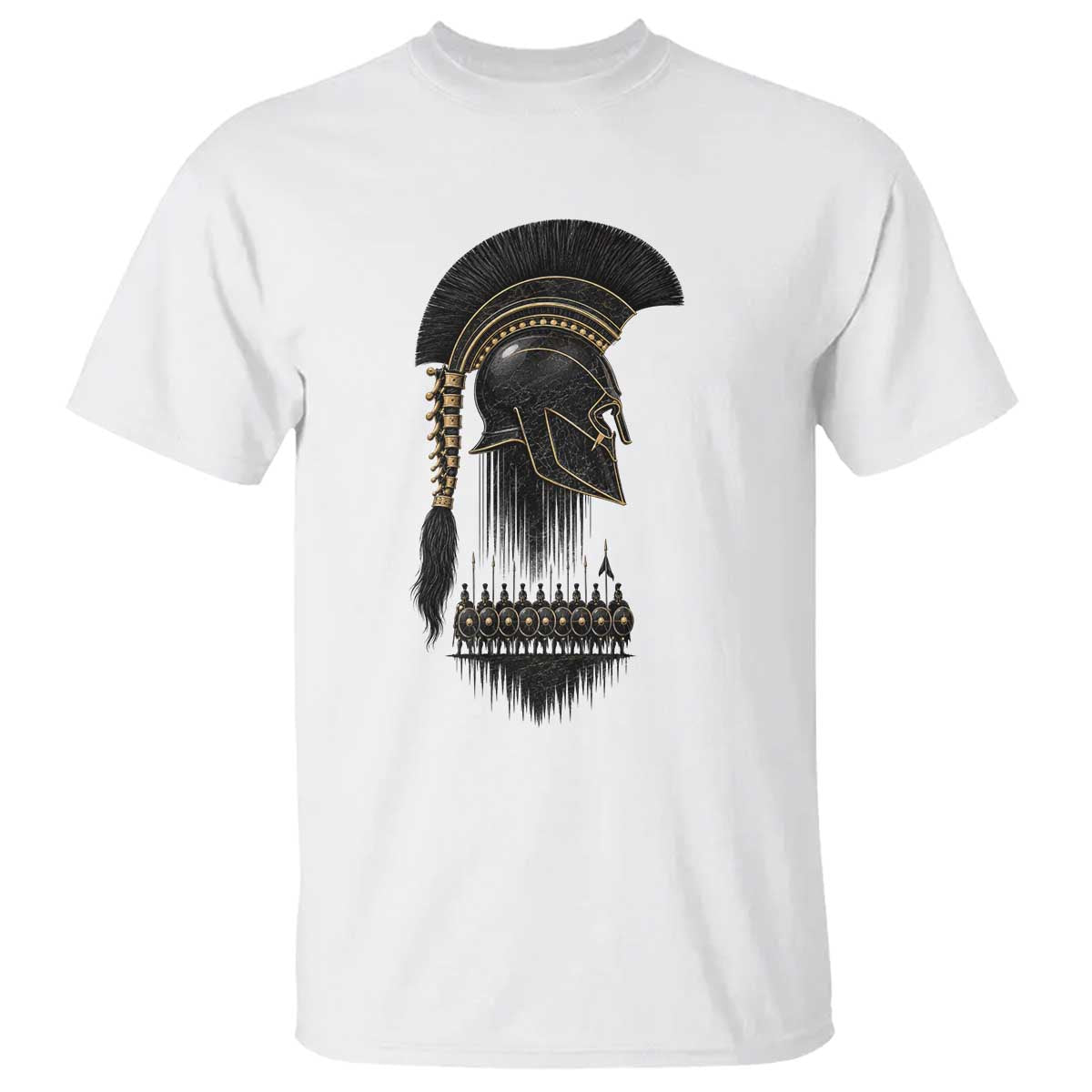 Vintage Spartan Warrior Helmet Graphic T Shirt Ancient Greek Hoplites Soldiers