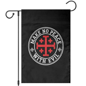 Make No Peace With Evil Jerusalem Cross Garden Flag Christian Warrior Crusader Emblem Graphic TS02 Black Print Your Wear