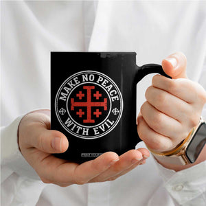 Make No Peace With Evil Jerusalem Cross Coffee Mug Christian Warrior Crusader Emblem Graphic TS02 Print Your Wear