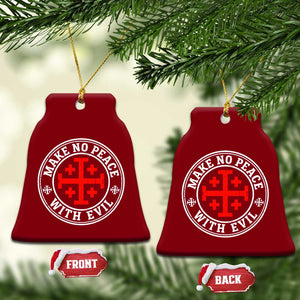 Make No Peace With Evil Jerusalem Cross Ceramic Ornament Christian Warrior Crusader Emblem Graphic TS02 Print Your Wear